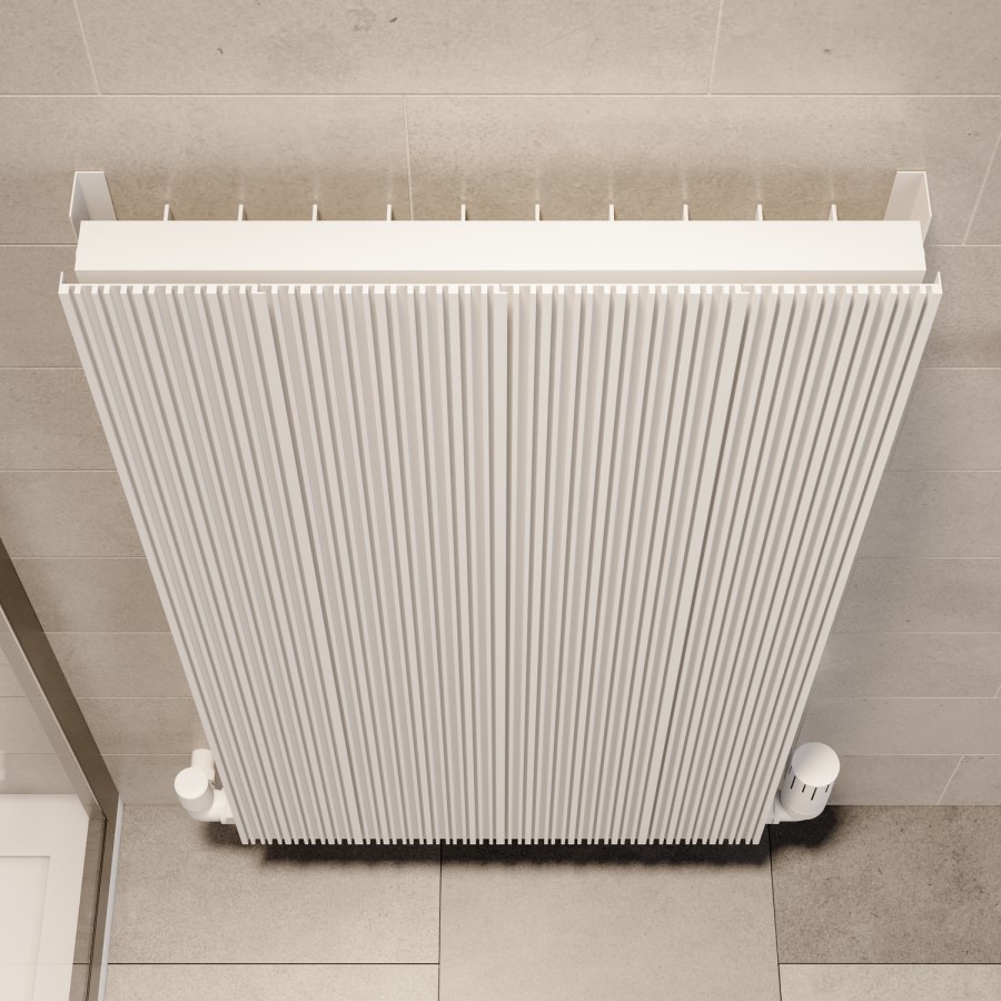 White Designer Vertical Single Panel Radiator 800 x 440mm - Laguna