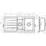 1.5 Bowl White Inset Granite Composite Kitchen Sink with Reversible Drainer - Enza Laurie
