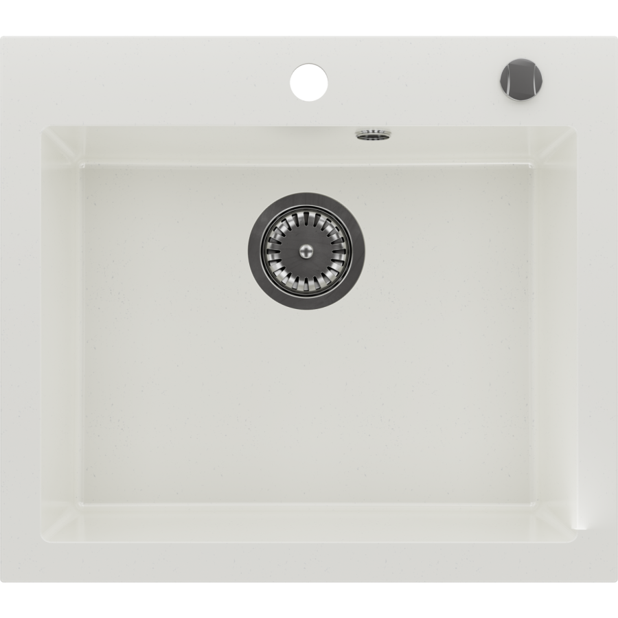 Single Bowl White Composite Inset Kitchen Sink - Enza Laurie