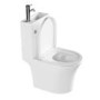 Close Coupled Open Back Toilet with Sink on Top & Chrome Fittings Cloakroom Suite - Legend