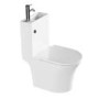 Close Coupled Open Back Toilet with Sink on Top & Chrome Fittings Cloakroom Suite - Legend