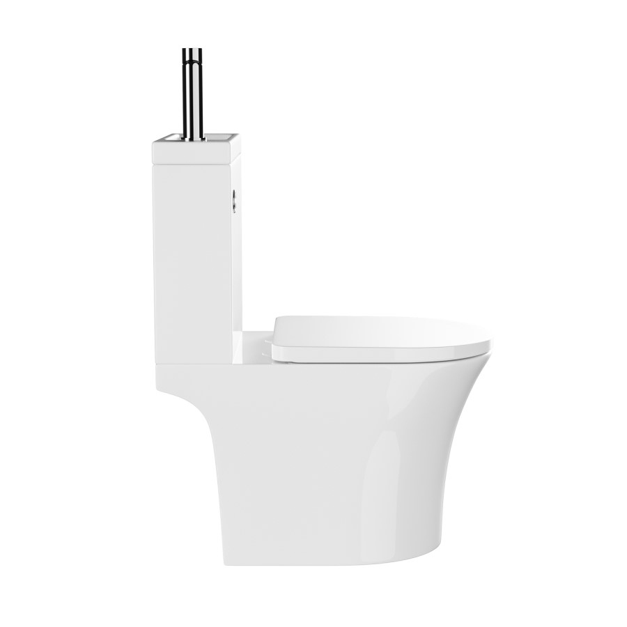 Close Coupled Open Back Toilet with Sink on Top & Chrome Fittings Cloakroom Suite - Legend