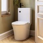 Close Coupled Open Back Toilet with Sink on Top & Black Fittings Cloakroom Suite - Legend