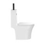 Close Coupled Open Back Toilet with Sink on Top & Black Fittings Cloakroom Suite - Legend