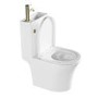Close Coupled Open Back Toilet with Sink on Top & Brass Fittings Cloakroom Suite - Legend