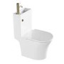 Close Coupled Open Back Toilet with Sink on Top & Brass Fittings Cloakroom Suite - Legend