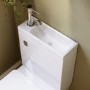 Close Coupled Closed Back Toilet with Sink on Top & Chrome Fittings Cloakroom Suite - Legend