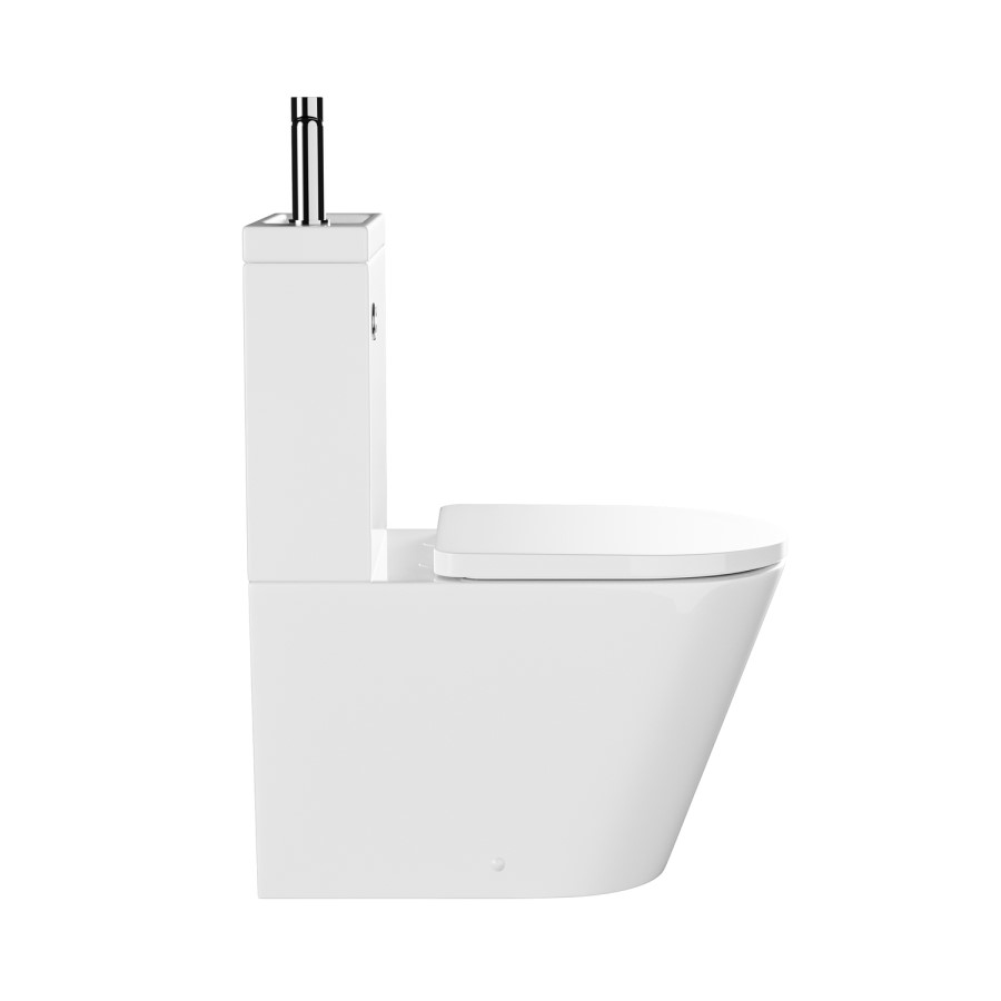 Close Coupled Closed Back Toilet with Sink on Top & Chrome Fittings - Legend