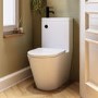 Close Coupled Closed Back Toilet with Sink on Top & Black Fittings Cloakroom Suite - Legend