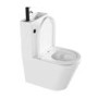 Close Coupled Closed Back Toilet with Sink on Top & Black Fittings - Legend