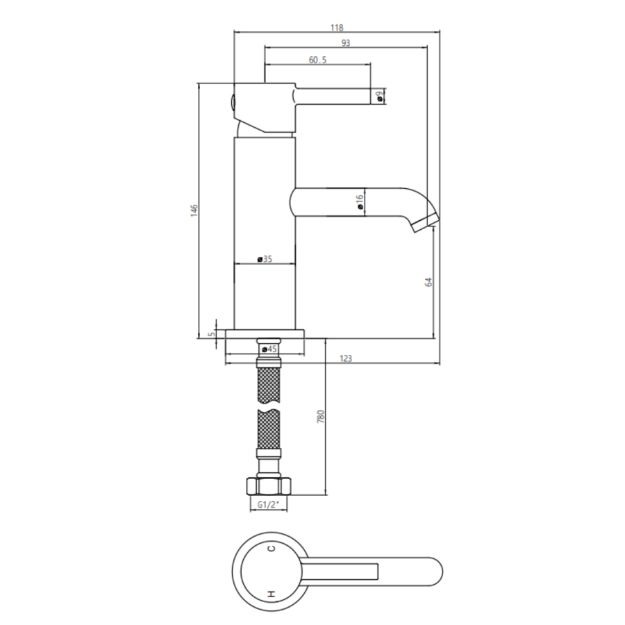 Close Coupled Closed Back Toilet with Sink on Top & Black Fittings Cloakroom Suite - Legend