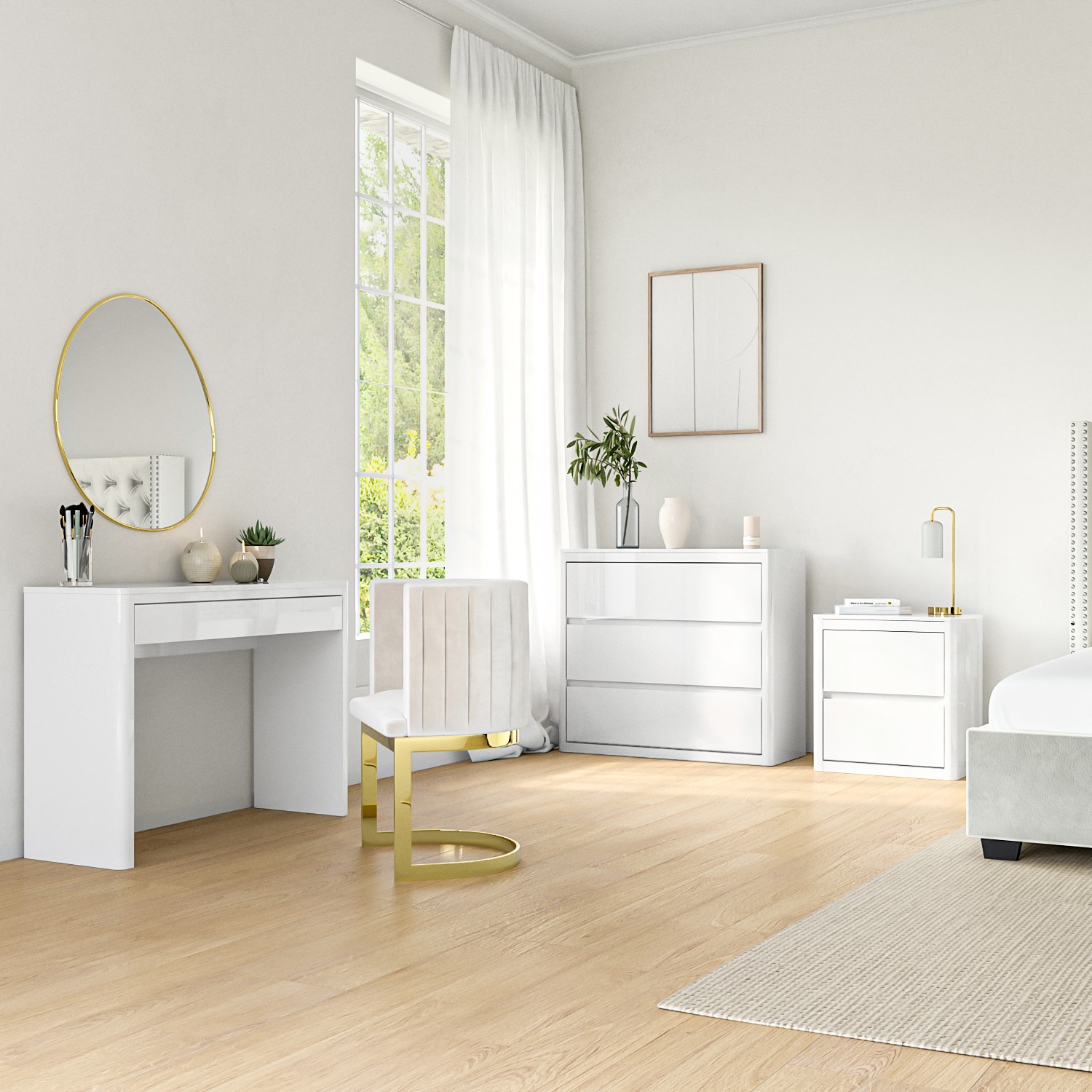 Lexi white high clearance gloss wardrobe