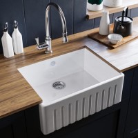 Single Bowl White Ceramic Fluted Beflast Kitchen Sink- Taylor & Moore Lillie Single Bowl White Ceramic Fluted Beflast Kitchen Sink- Taylor & Moore Lillie