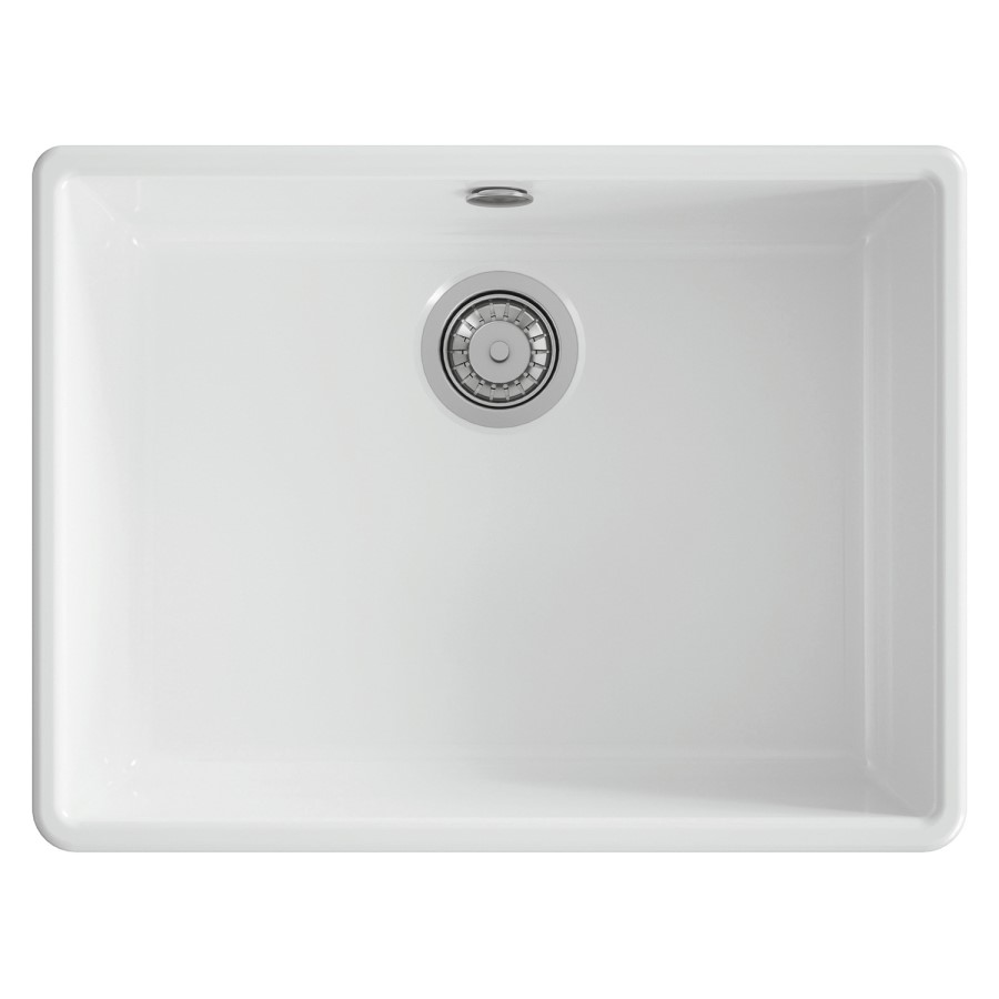 Single Bowl White Ceramic Fluted Beflast Kitchen Sink- Taylor & Moore Lillie