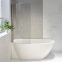 BUN/LIS1650SBLH/98510 Freestanding Shower Bath Single Ended Left Hand Corner with Chrome Bath Screen 1650 x 740mm - Lisbon