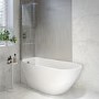 Freestanding Shower Bath Single Ended Left Hand Corner with Chrome Bath Screen 1650 x 740mm - Lisbon