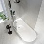 Freestanding Shower Bath Single Ended Left Hand Corner with Black Bath Screen 1650 x 740mm - Lisbon