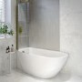 Freestanding Shower Bath Single Ended Left Hand Corner with Brass Bath Screen 1650 x 740mm - Lisbon