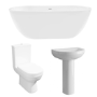 Modern Freestanding 1800mm Bath Suite with Toilet & Basin - Lisbon