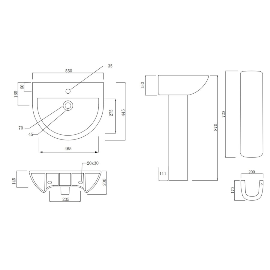 Modern Freestanding 1800mm Bath Suite with Toilet & Basin - Lisbon
