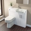 White Right Hand Cloakroom Suite - W1000mm