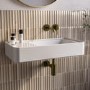 White Rectangular Wall Hung Basin 765mm - Logan