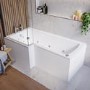 L Shape Whirlpool Spa Shower Bath, Left Hand 1700 x 850mm - Lomax