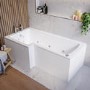 L Shape Whirlpool Spa Shower Bath, Left Hand 1700 x 850mm - Lomax