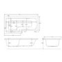 L Shape Whirlpool Spa Shower Bath, Left Hand 1700 x 850mm - Lomax