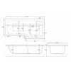 L Shape Right Hand Whirlpool Spa Shower Bath with 14 Whirlpool Jets with Front Panel &amp; Chrome Bath Screen 1700 x 850mm - Lomax
