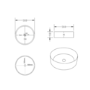 Grade A1 - 600mm Oak Wall Hung Countertop Vanity Unit with Round Basin and Shelves - Lugo