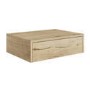 600mm Oak Wood Effect Wall Hung Countertop Vanity Unit with Square Basin - Lugo