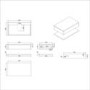800mm Wood Effect Wall Hung Countertop Vanity Unit with Black Marble Effect Basin and Shelf - Lugo