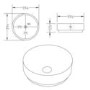 800mm Wood Effect Wall Hung Countertop Vanity Unit with Black Marble Effect Basin and Shelf - Lugo