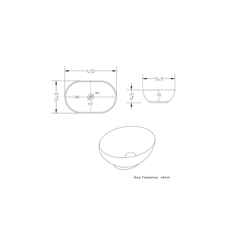 600mm Walnut Wood Effect Wall Hung Countertop Vanity Unit with Oval Basin - Lugo