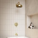 BUN/LYBBC2OV/97810 Brushed Brass 2 Outlet Wall Mounted Mixer Shower Set With Bath Filler Spout - Lyla
