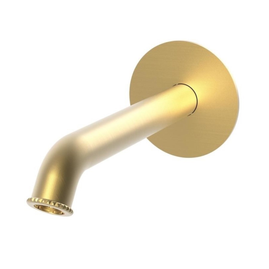 Brushed Brass Traditional Wall Mounted Bath Spout - Lyla
