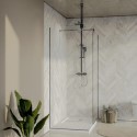 BUN/LYCMG800/92982 1400x800mm Gunmetal Grey Wet Room Shower Screen Enclosure - Live Your Colour