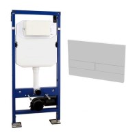 1180mm Wall Hung Toilet Frame & White Dual Flush Plate with Concealed Cistern - Live Your Colour 1180mm Wall Hung Toilet Frame & White Dual Flush Plate with Concealed Cistern - Live Your Colour