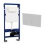 Grade A1 - Concealed Dual Flush Cistern 1180mm Wall Mounted WC Frame with Dual Flush Plate in White - Live Your Colour