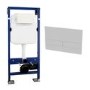 1180mm Wall Hung Toilet Frame & White Dual Flush Plate with Concealed Cistern - Live Your Colour