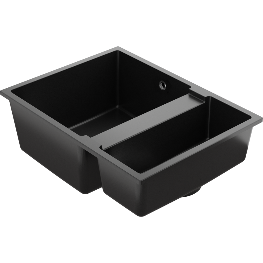 1.5 Bowl Undermount Black Granite Composite Kitchen Sink Reversible - Enza Madison