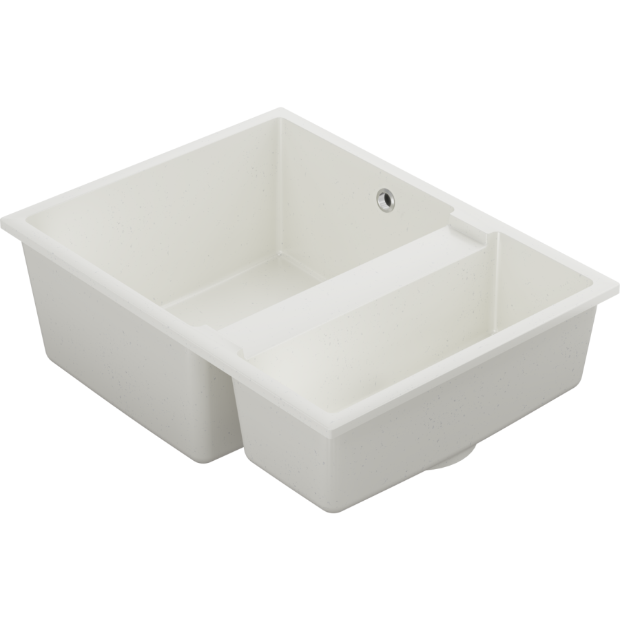 1.5 Bowl White Undermount Composite Kitchen Sink with Chrome Dual Lever Kitchen Mixer Tap - Enza