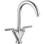 1.5 Bowl White Undermount Composite Kitchen Sink with Chrome Dual Lever Kitchen Mixer Tap - Enza