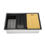 Black Large Undermount Kitchen Workstation Sink Unit & Accessories - Mae