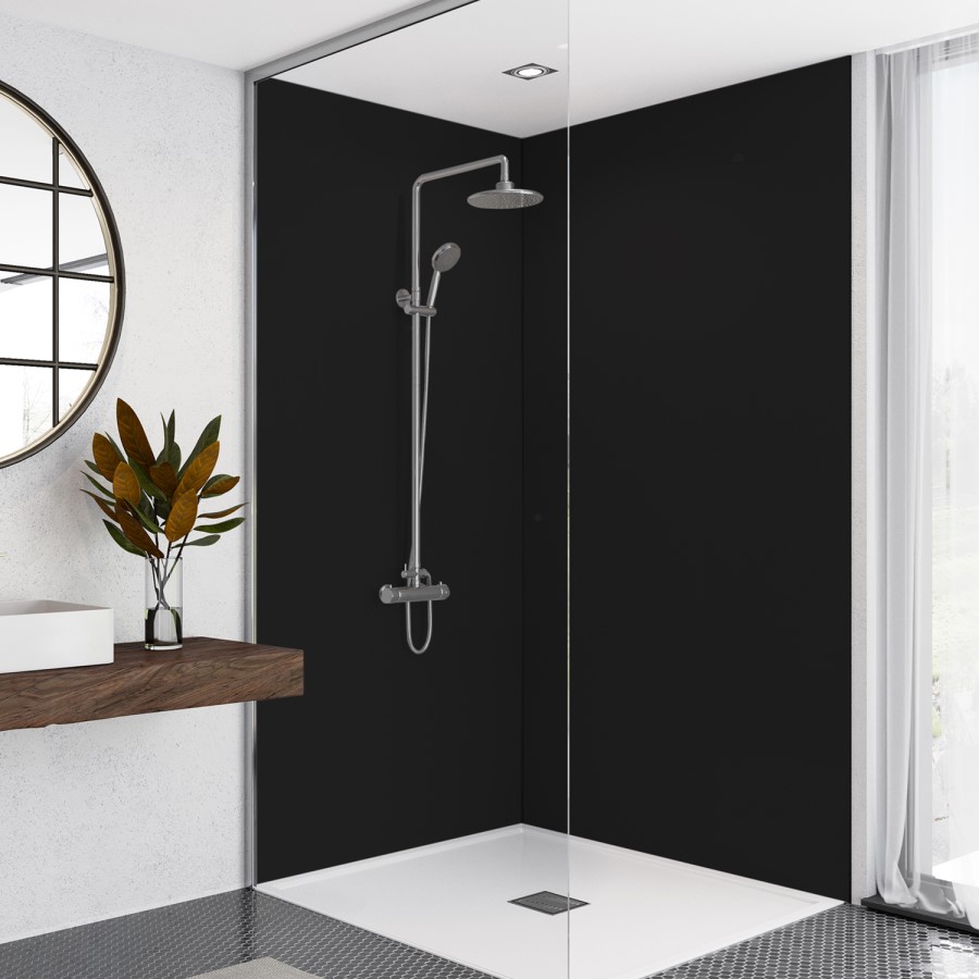 Black Acrylic Wall Panel 2440mm h x 1200mm w - Mermaid