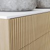 1250mm Wooden Wall Hung Countertop Vanity Unit with Stone Effect Basins - Matira