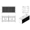 1250mm Wooden Wall Hung Countertop Vanity Unit with Round Basins - Matira