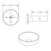 1250mm Wooden Wall Hung Countertop Vanity Unit with Round Basins - Matira