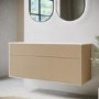 Grade A2 - 1250mm Wooden Fluted Wall Hung Double Countertop Vanity Unit - Matira
